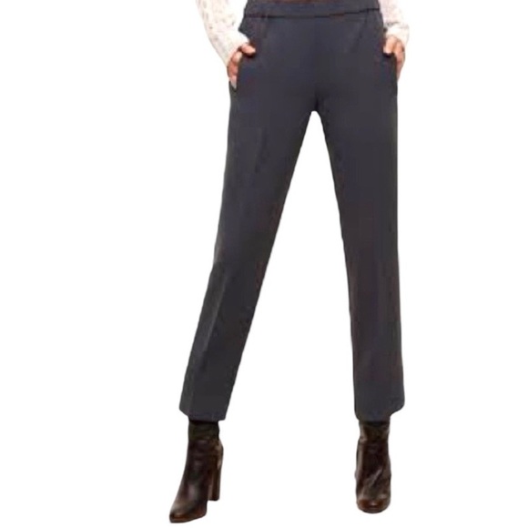 Aritzia Wilfred Ankle Pant Trousers Sz 2 Gray Crepe Straight Taper Casual Dress - Picture 1 of 12
